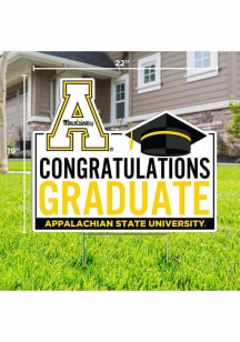Appalachian State Mountaineers Congratulations Graduate Yard Sign - White