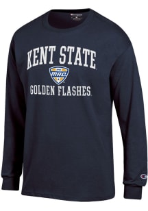 Champion Kent State Golden Flashes Navy Blue MAC Arch Jersey Long Sleeve T Shirt