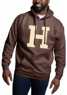 Harvard Crimson Mens Brown Oversizeeed H Long Sleeve Hoodie