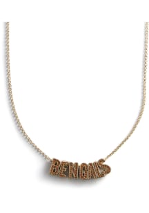 BaubleBar Cincinnati Bengals Pave Team Womens Necklace