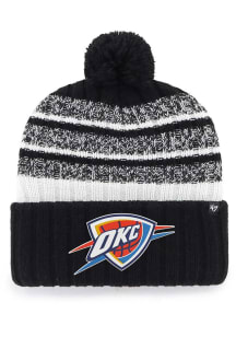 47 Oklahoma City Thunder Black Tavern Cuff Pom Mens Knit Hat