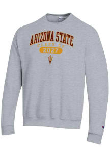 Champion Arizona State Sun Devils Mens Grey Class of 2027 Powerblend Long Sleeve Crew Sweatshirt