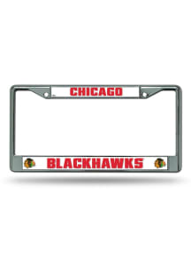 Chicago Blackhawks Premium Chrome License Plate Frame - Silver