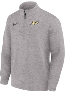 Nike Purdue Boilermakers Mens Grey Coach Long Sleeve Qtr Zip Pullover