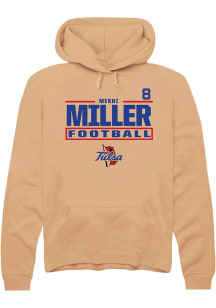Mekhi Miller Tulsa Golden Hurricane Mens Gold Football NIL Stacked Box Player Hood