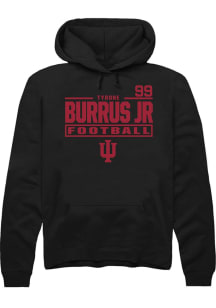 Tyrone Burrus Jr Indiana Hoosiers Mens Black Football NIL Stacked Box Player Hood