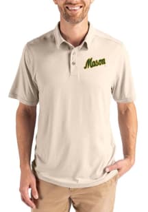Cutter and Buck George Mason University Mens Oatmeal Vault Coastline Eco Short Sleeve Polo