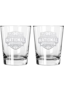 Michigan Wolverines MBB National Champs 2026 2 Pack 15oz Etched Rock Glass - White