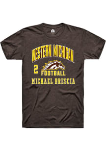 Michael Brescia Western Michigan Broncos Brown Football NIL Arch Logo Short Sleeve Player T Shirt