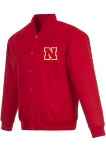 Nebraska Cornhuskers Mens Red Poly Twill Medium Weight Jacket