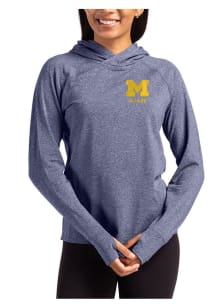 Cutter and Buck Michigan Wolverines Womens Navy Blue Alumni Adapt Knit Hood Hooded Sweatshirt