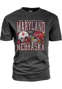Blue 84 Maryland Terrapins Black Football vs Nebraska Cornhuskers Short Sleeve T Shirt