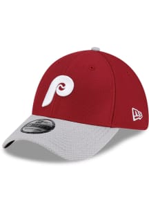 New Era Philadelphia Phillies Mens Maroon Diamond Era 39THIRTY Flex Hat