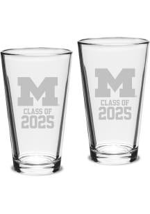 Michigan Wolverines Class of 2025 Set of 2 Pint Glass - White