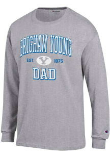 Champion BYU Cougars Grey Est Date Dad Jersey Long Sleeve T Shirt
