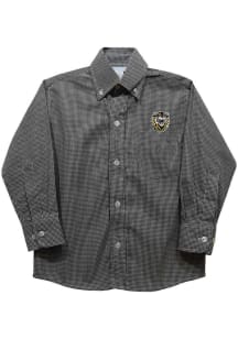 Vive La Fete Fort Hays State Tigers Youth Black Gingham Long Sleeve Polo