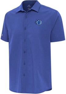 Antigua Orlando Magic Mens Blue Activate Short Sleeve Dress Shirt
