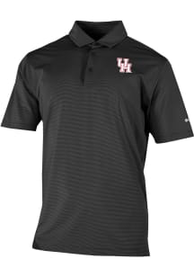 Columbia Houston Cougars Mens Black Heat Seal Double Hit Short Sleeve Polo