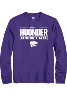Abigail Huonder K-State Wildcats Purple NIL Stacked Box Long Sleeve Player T Shirt