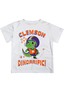 Vive La Fete Clemson Tigers Infant Dino-Riffic Short Sleeve T-Shirt White