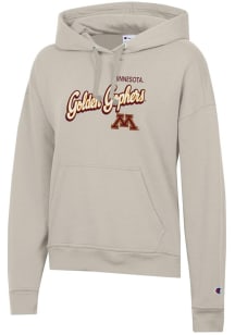 Champion Minnesota Golden Gophers Womens White Script Powerblend Hooded Sweatshirt