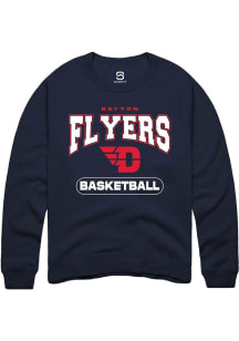 Summit Sportswear Dayton Flyers Mens Navy Blue Basketball Long Sleeve Crew Sweatshirt