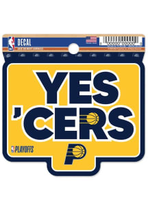 Indiana Pacers Yes'Cers 3x4 Clean Cut Auto Decal - Gold