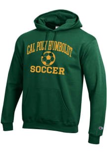 Champion Cal Poly Humboldt Lumberjacks Mens Green Soccer Powerblend Long Sleeve Hoodie