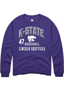Lincoln Sheffield  Rally K-State Wildcats Mens Purple NIL Arch Logo Long Sleeve Crew Sweatshirt