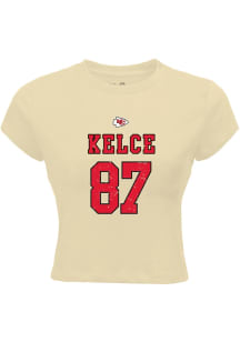 Travis Kelce Kansas City Chiefs Womens Yellow Baby  Cotton Player T-Shirt