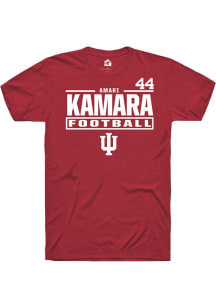 Amari Kamara Indiana Hoosiers Crimson Football NIL Stacked Box Short Sleeve Player T Shirt