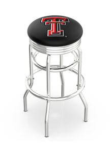 Texas Tech Red Raiders Double-Ring Swivel Chrome Pub Stool - Black