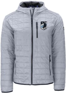 Cutter and Buck Minnesota United FC Mens Grey Rainier PrimaLoft Hood Filled Jacket