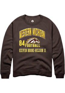 Keivin Boone-Nelson II Western Michigan Broncos Mens Brown Football NIL Arch Logo Player Crew