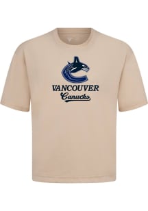 Levelwear Vancouver Canucks Tan Signature Knit Team Surge Short Sleeve Fashion T Shirt