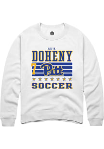 Sofia Doheny Pitt Panthers Mens White NIL Striped Player Crew