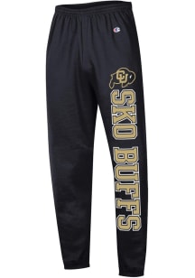 Champion Colorado Buffaloes Mens Black Closed Bottom Buffaloes Wordmark Sweatpants