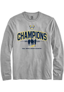 Summit Sportswear Toledo Rockets Grey 2025 MAC Mens Cross Country Champions Stack Long Sleeve T Sh..