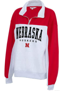 Nebraska Cornhuskers Womens Red Huddle Qtr Zip