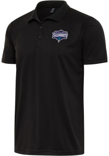 Antigua Greensboro Swarm Mens Black Flex Short Sleeve Polo