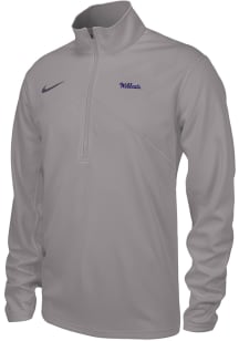 Nike K-State Wildcats Mens Grey DriFit Coach Long Sleeve Qtr Zip Pullover