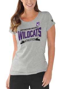 Northwestern Wildcats Womens Grey Endzone Short Sleeve T-Shirt