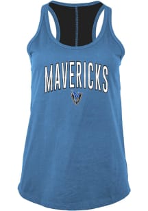 New Era Dallas Mavericks Womens Blue Training Camp Racer Back Tank Top