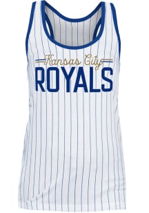 New Era Kansas City Royals Womens White Stripe Design Tank Top