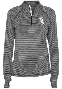 New Era Chicago White Sox Womens Black Space Dye Qtr Zip Pullover