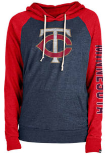 New Era Minnesota Twins Womens Navy Blue Contrast Hooded Sweatshirt