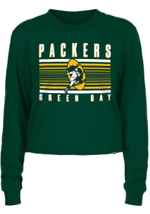 New Era Green Bay Packers Womens Green Cotton LS Tee