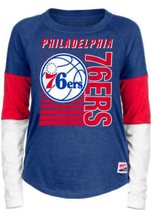 New Era Philadelphia 76ers Womens Blue Team LS Tee