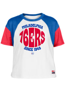 New Era Philadelphia 76ers Womens White Retro Short Sleeve T-Shirt