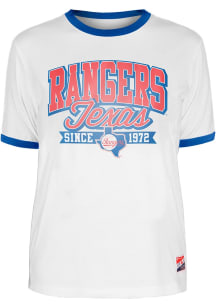 New Era Texas Rangers Womens White Ringer Short Sleeve T-Shirt